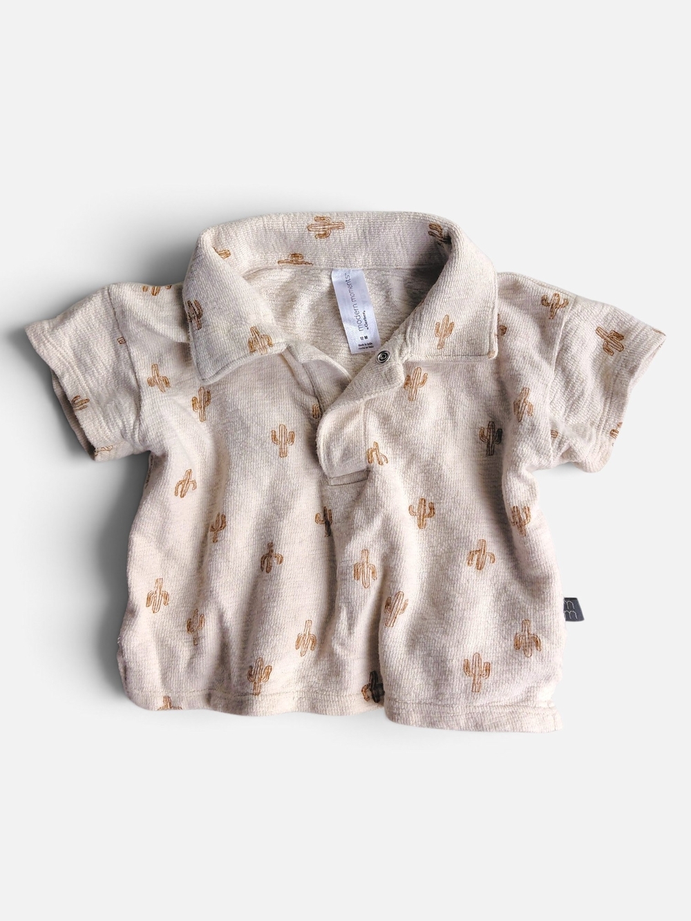 Modern Moments by Gerber Baby Short Sleeve Cactus Johnny Collar Polo 12M